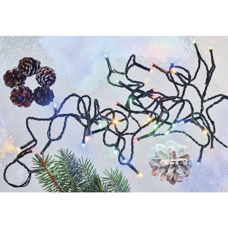 LED String Light, 8m, 80 LED, multicolor, with timer