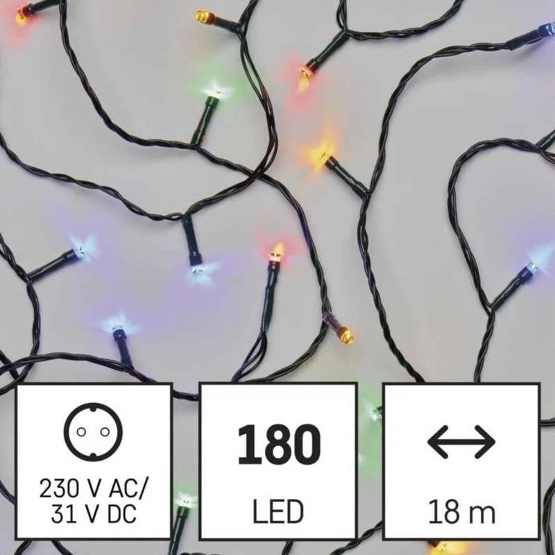 Valguskett 180 LED Classic 5+18m mitmevärviline valgus taimeriga