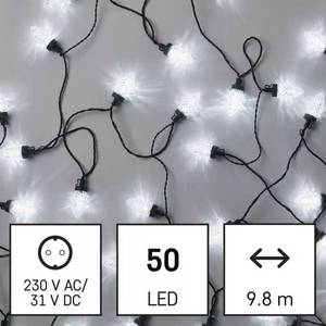Valguskett 50 LED 5+9,8m käbid külm valgus