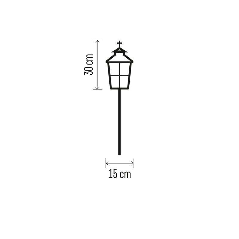 Dekoratsioon 1 LED latern seisev 15x90cm vintage 3xAAA *