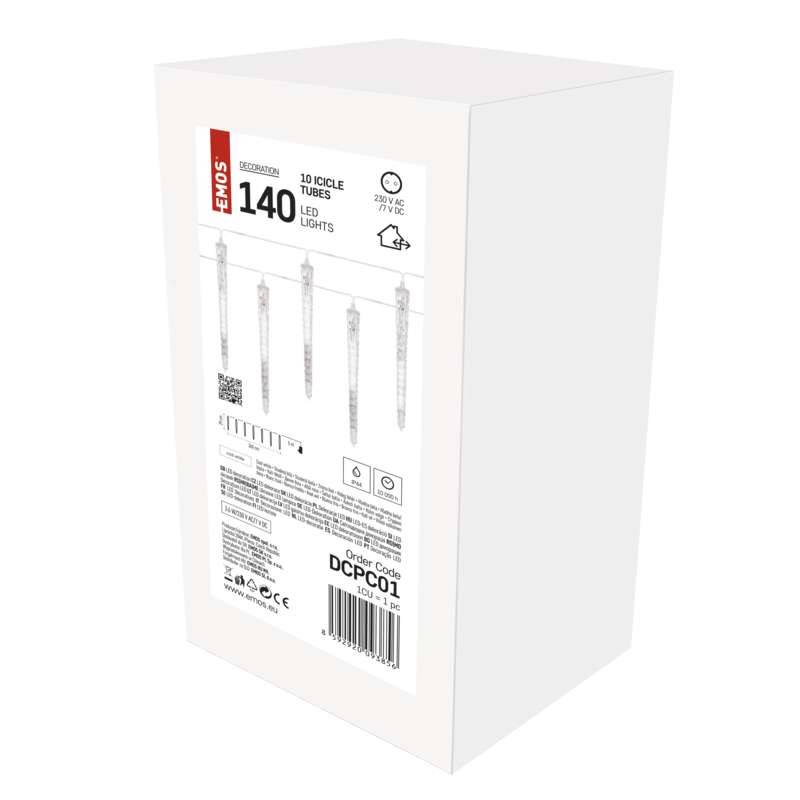 Valguskett 140 LED 0,29x3,6m + 5m jääpurikad külm valgus
