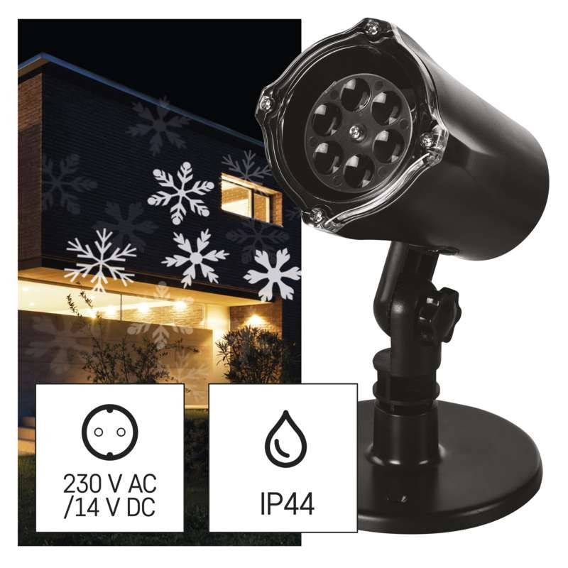 LED projektor IP44 lumehelbed külm valgus