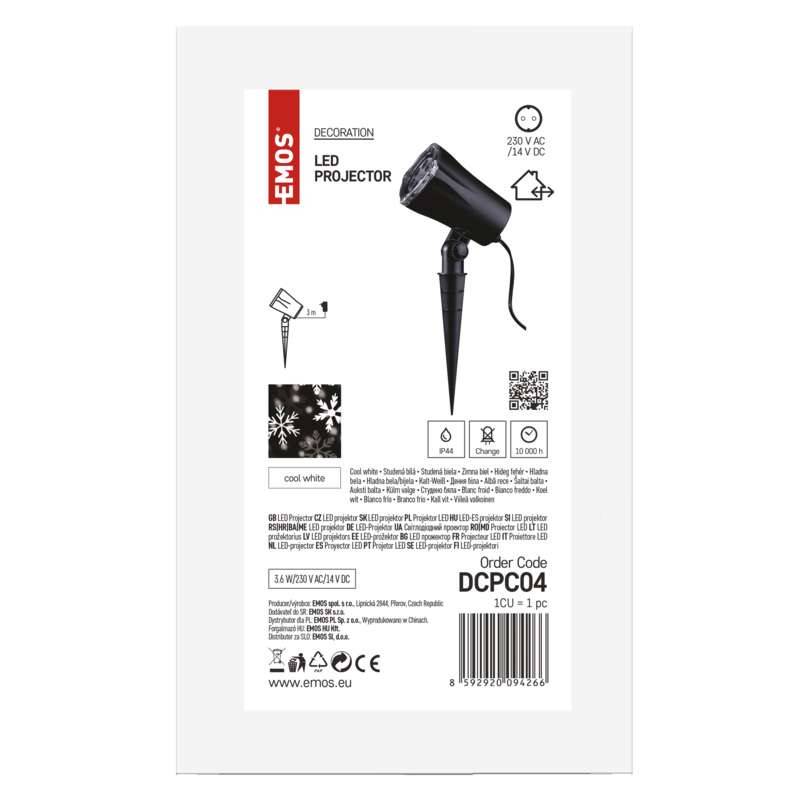 LED projektor IP44 lumehelbed külm valgus