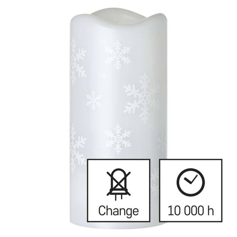 4LED projektor küünal 7x15cm lumehelbed külm valgus