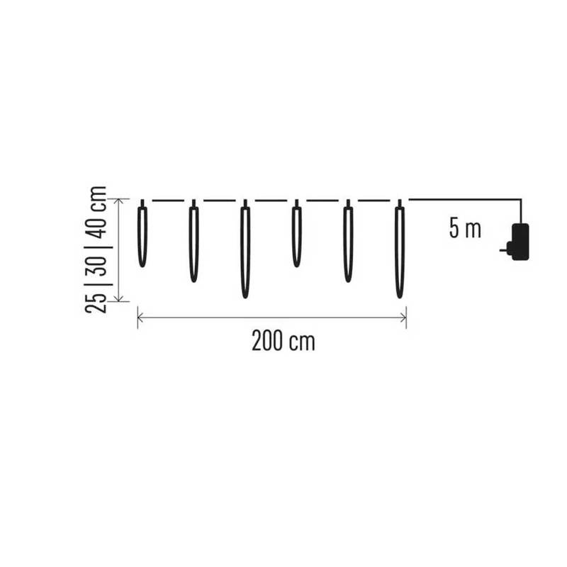 160LED ICICLE 6 TUBES CW FALL