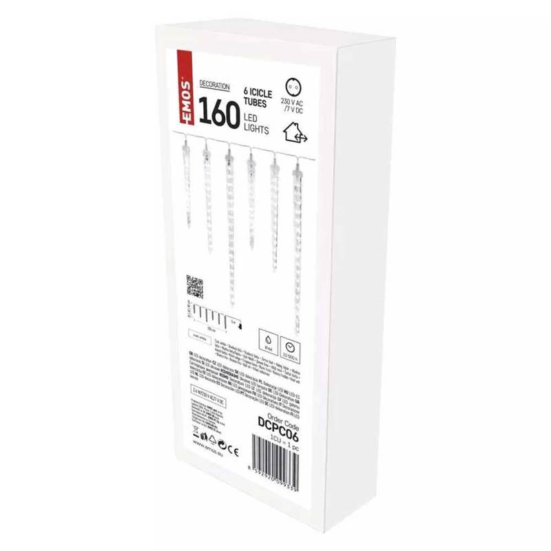 160LED ICICLE 6 TUBES CW FALL