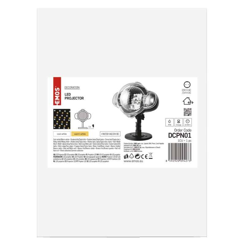LED projektor IP44 tähed külm/soe valgus