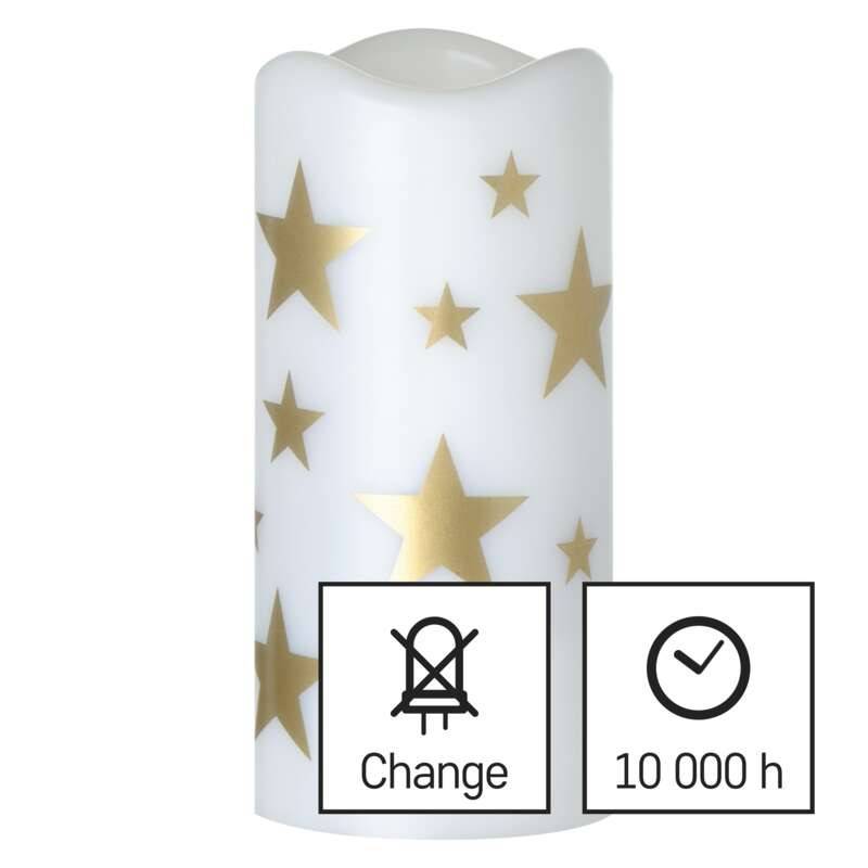 4LED projektor küünal 7x15cm tähed soe valgus