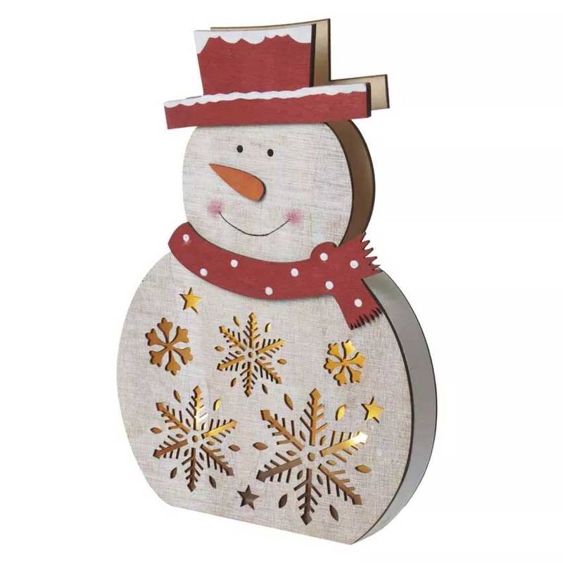 5LED XMAS WOOD SNOWMAN 2AA T WW