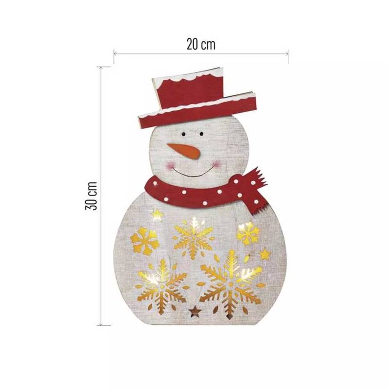 5LED XMAS WOOD SNOWMAN 2AA T WW