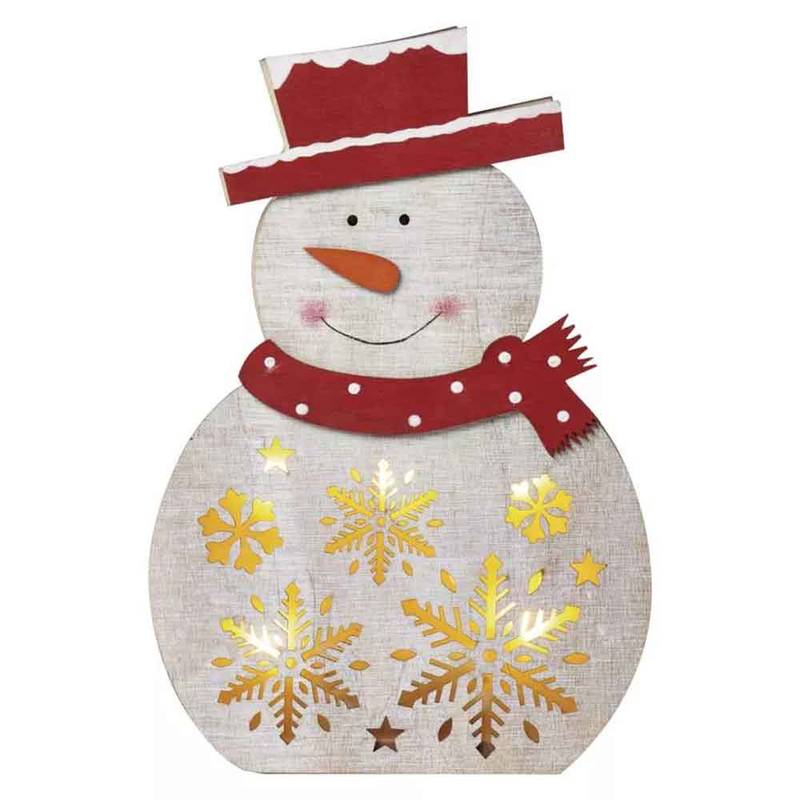 5LED XMAS WOOD SNOWMAN 2AA T WW