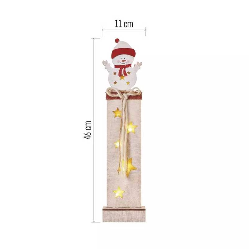 5LED XMAS WOOD SNOWMEN 2AA T WW