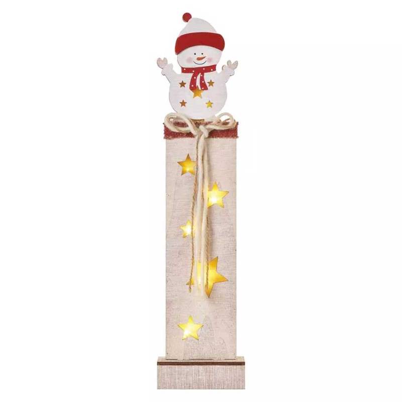 5LED XMAS WOOD SNOWMEN 2AA T WW