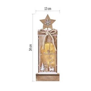 Dekoratsioon 3 LED puitdekoratsioon - talvemaastik 34 cm, 2x AA siseruumides soe valgus taimeriga