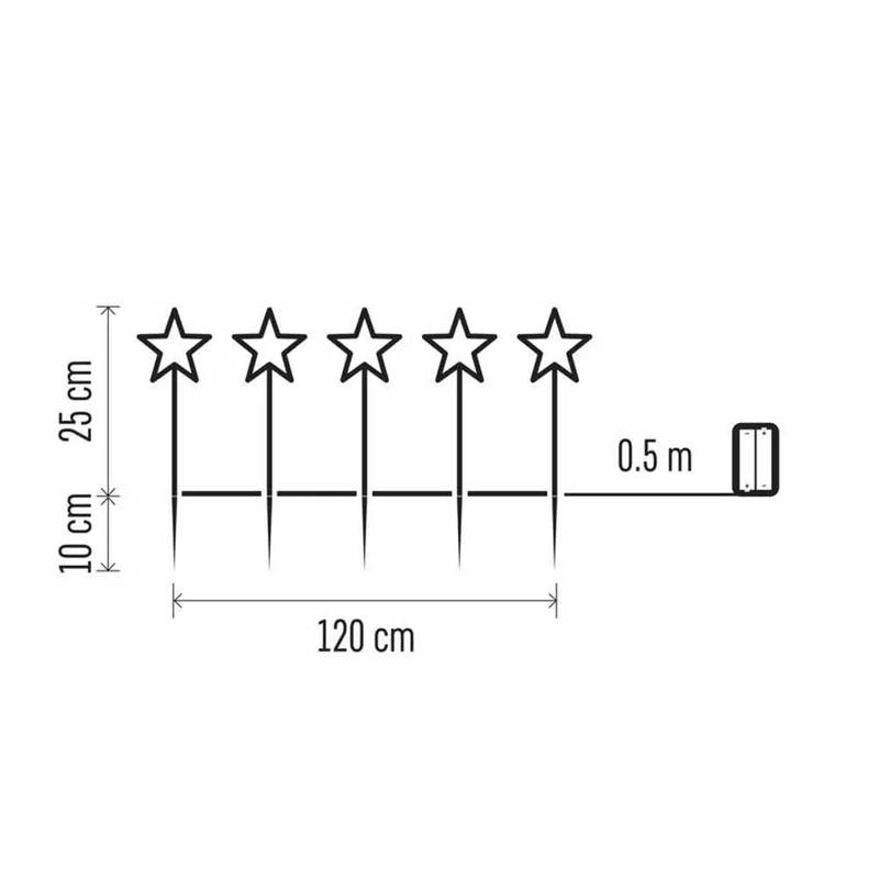 5LED GARDEN STAR 2AA WW