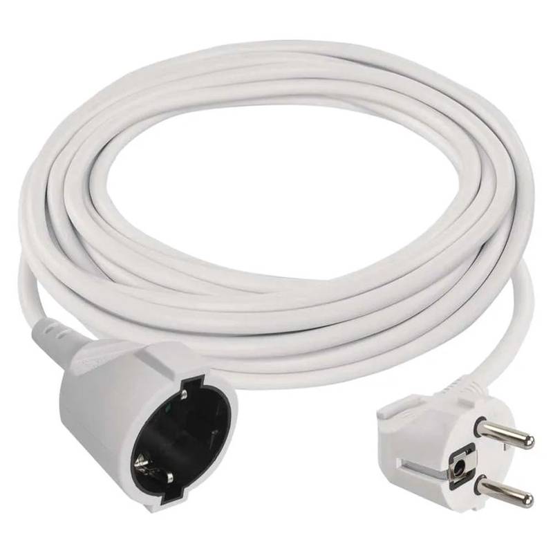 Jätkujuhe 7m H05VV-F3G 1,5 mm² valge maandusega