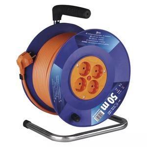 PVC Extension Cord Reel– 4 sockets, 50m, 1,5mm² SCHUKO