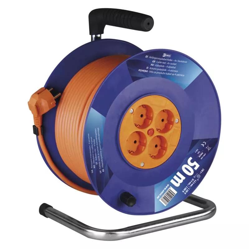 PVC Extension Cord Reel– 4 sockets, 50m, 1,5mm² SCHUKO