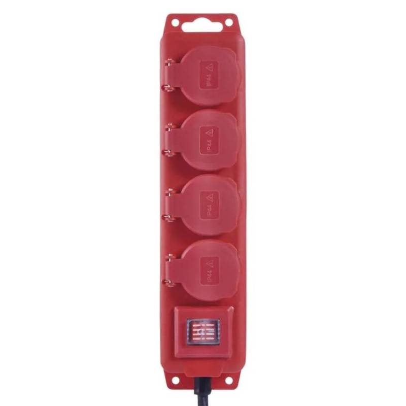 Pikendusjuhe 10 m / 4 pesaga / lüliti / H07RN-F 1.5 mm², IP44