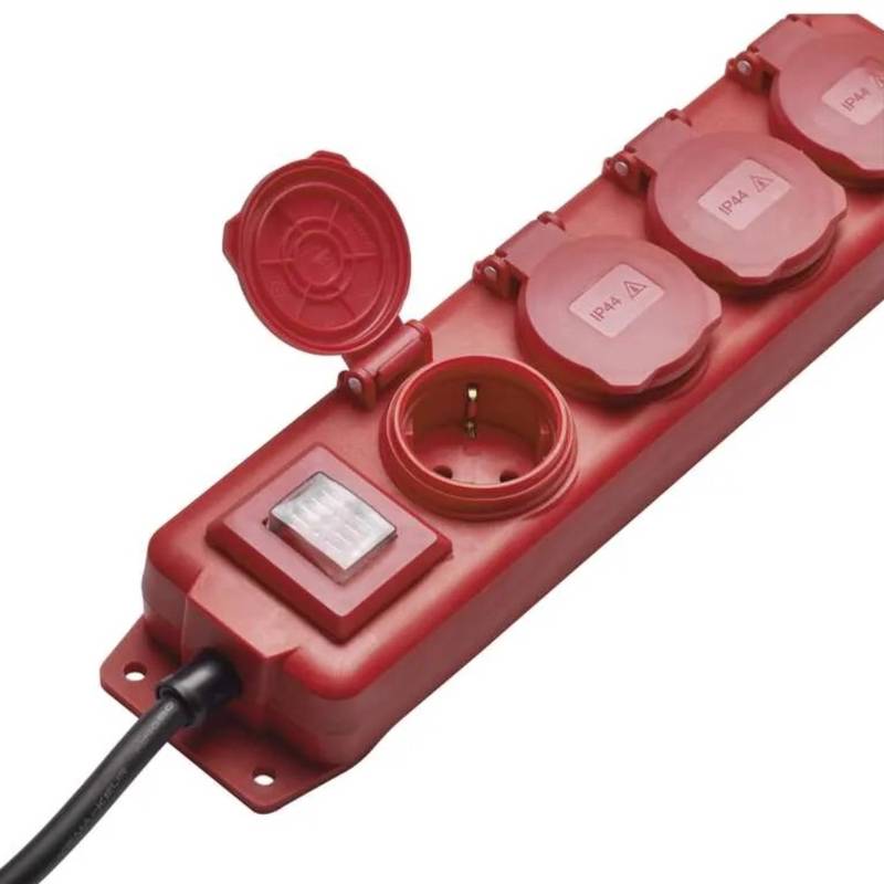 Pikendusjuhe 10 m / 4 pesaga / lüliti / H07RN-F 1.5 mm², IP44