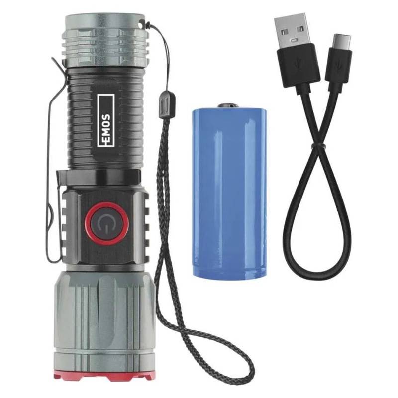 Rechargeable LED Flashlight, 300 lm, Focus, USB-C