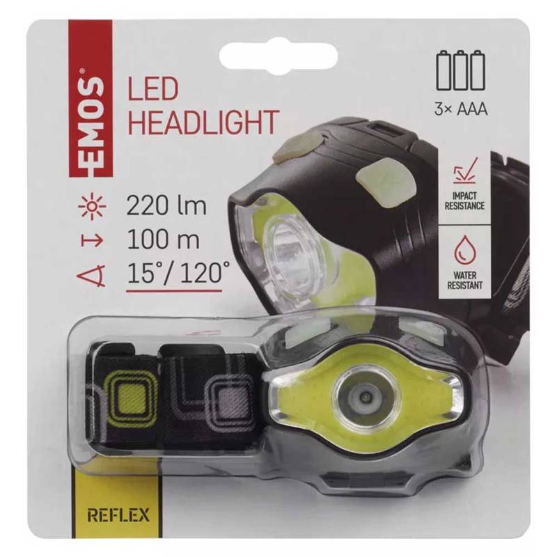Pealamp 3W LED+COB 220lm 100m 3x AAA