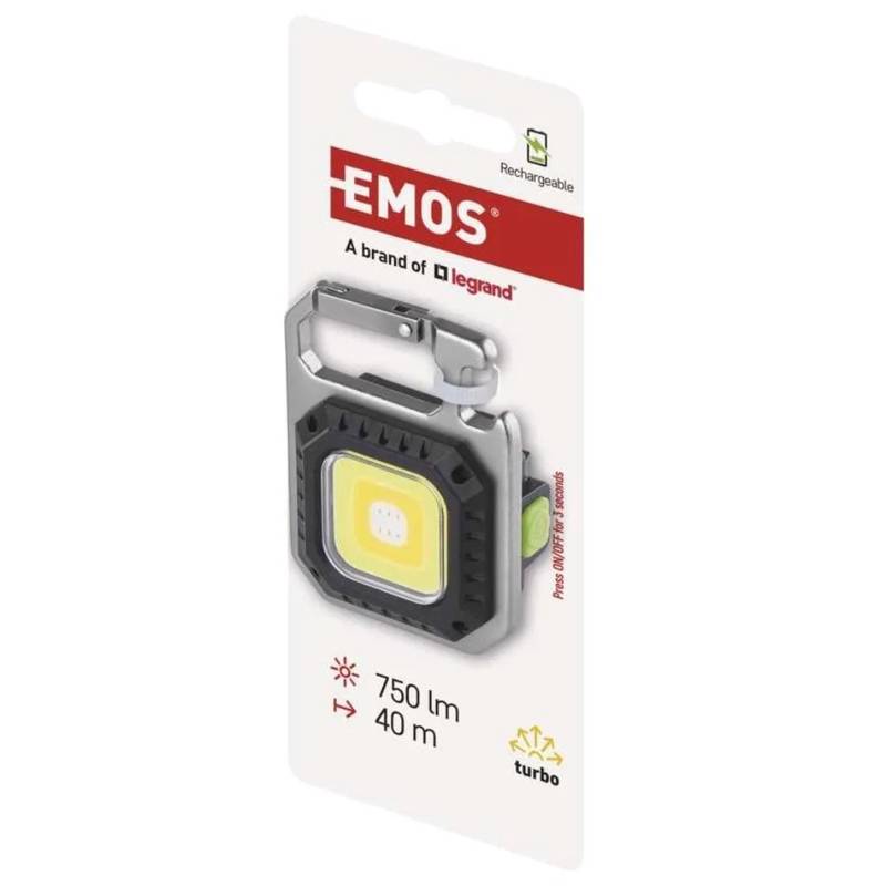 Laetav mini-LED-taskulamp / võtmehoidja, 750 lm