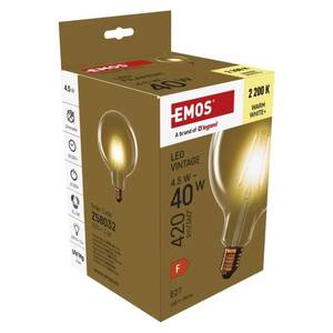 LED Bulb VINTAGE G125 / E27, 4.5 W (40 W), 420 lm, Warm White