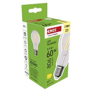 LED Bulb FILAMENT Classic A60 / E27, 5.9 W (60 W), 806 lm, Warm White