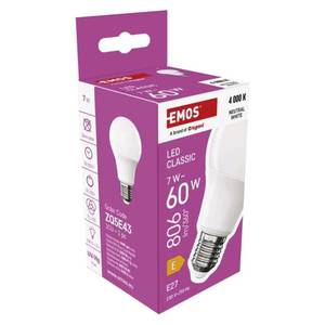 LED pirn Classic A60, E27, 7 W (60 W), 806 lm, neutraalne valge