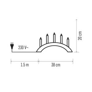 Dekoratsioon 9 LED küünlajalg 38x20cm puit kaar hall soe valgus *