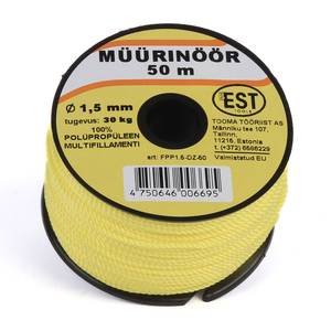 Müürinöör 1,5mmx50m kollane