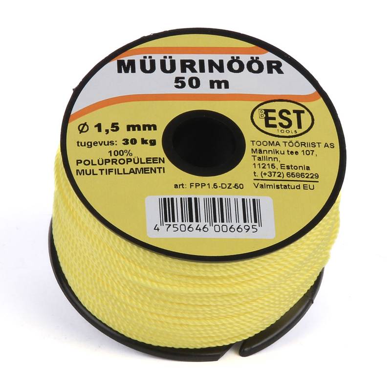 Müürinöör 1,5mmx50m kollane