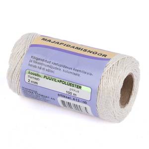 Majapidamisnöör puuvill + polüester 2mm/100m rull