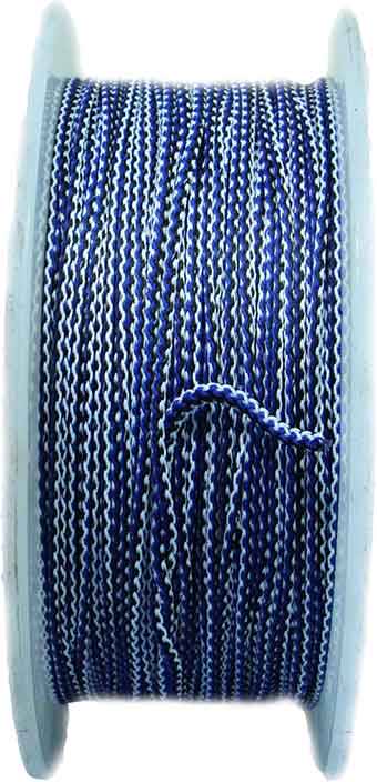 Elastic Polyester Flag Halyard Cord Ø 5mm, 200m, Blue-Black-White
