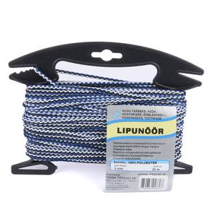 Lipunöör 5mm 25m raamil sini-must-valge