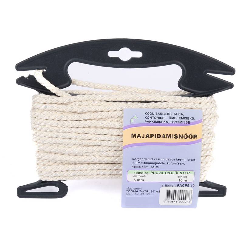 Majapidamisnöör puuvill + polüester 5mm/10m raam