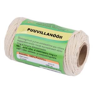 Puuvillanöör 2mm/100m rull 2 keerdu