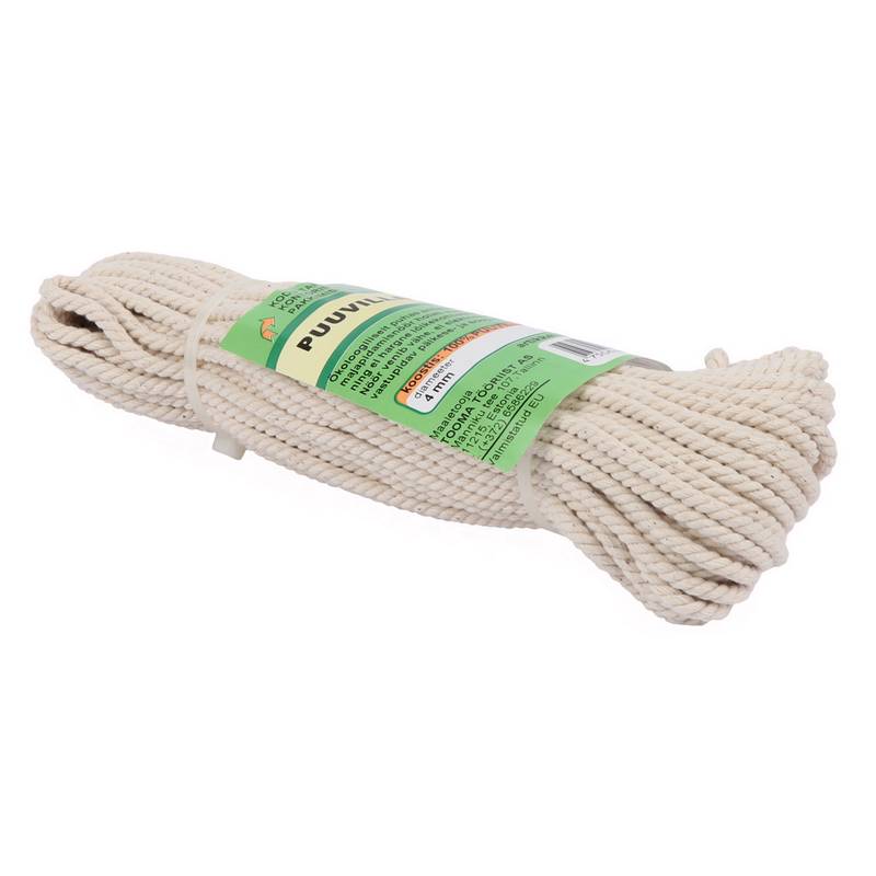 Rope cotton twisted 3-strand 4mm 20m
