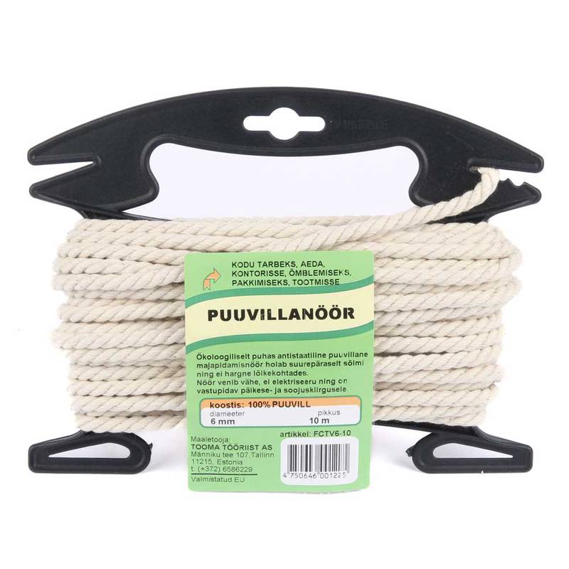 Puuvillanöör 6mm/10m raam