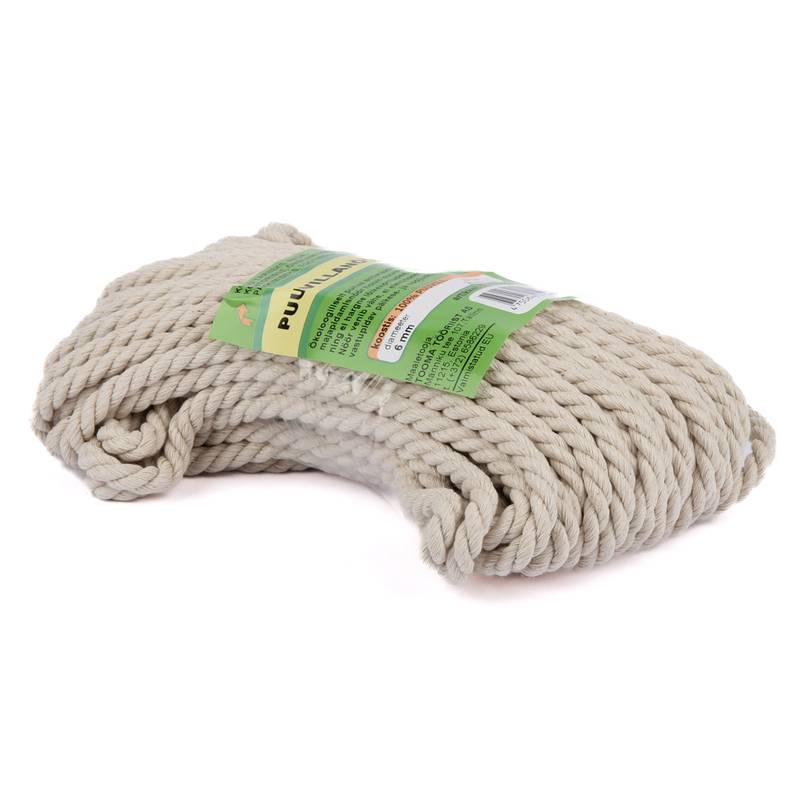 Rope cotton twisted 3-strand 6mm 20m