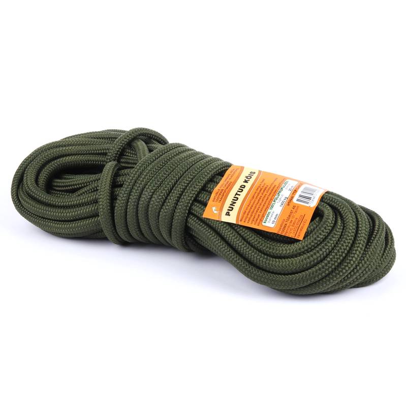 Punutud köis polüpropüleen 10mm/20m vihk militaar