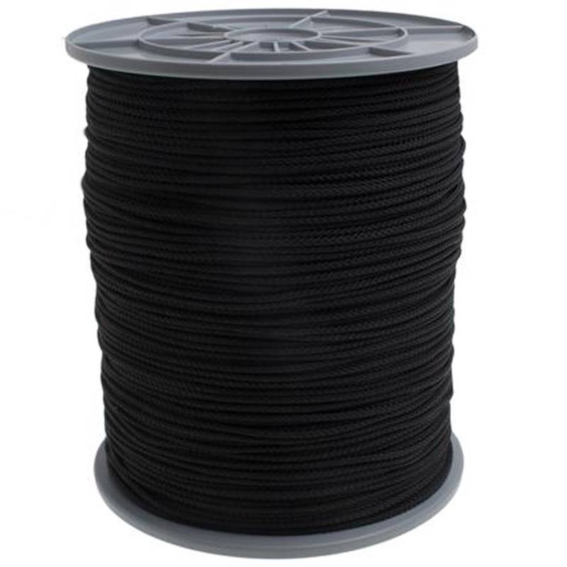 Braided Polypropylene Cord Ø 2mm, 1000m on Reel, Black