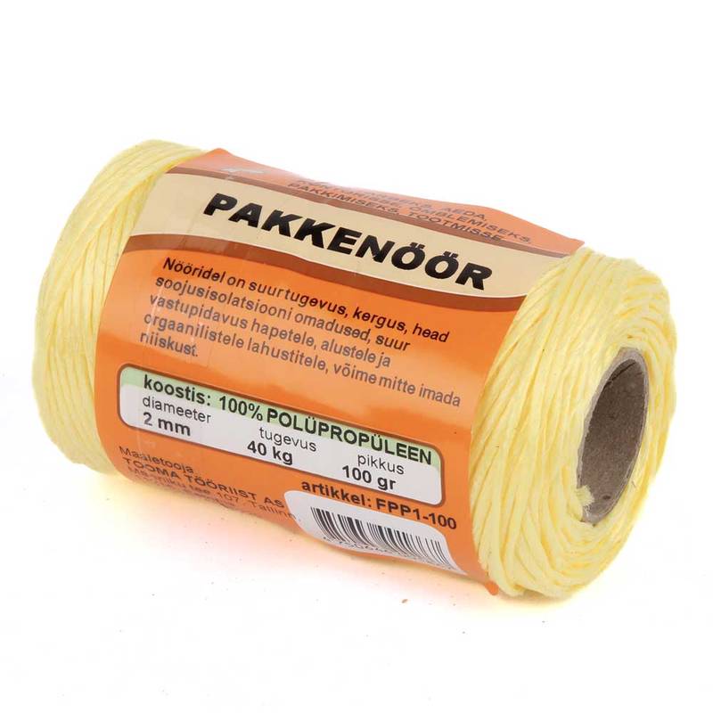 Pakkenöör polüpropüleen 2mm/100m rull