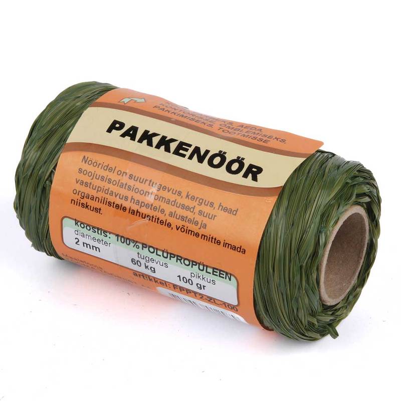 Pakkenöör 2mm 100g,roheline