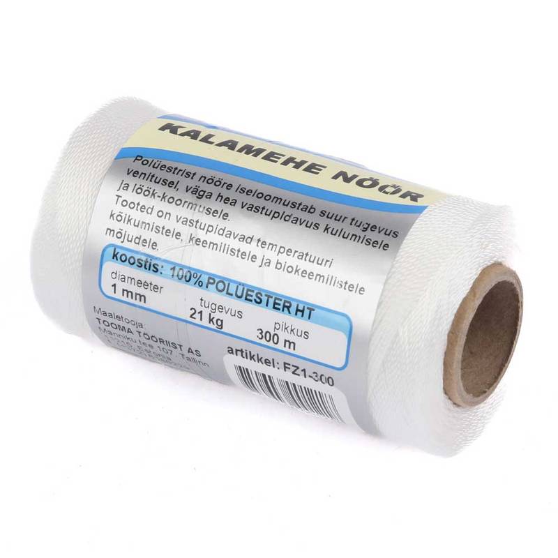 Polyester twisted cord white 1mm/300m
