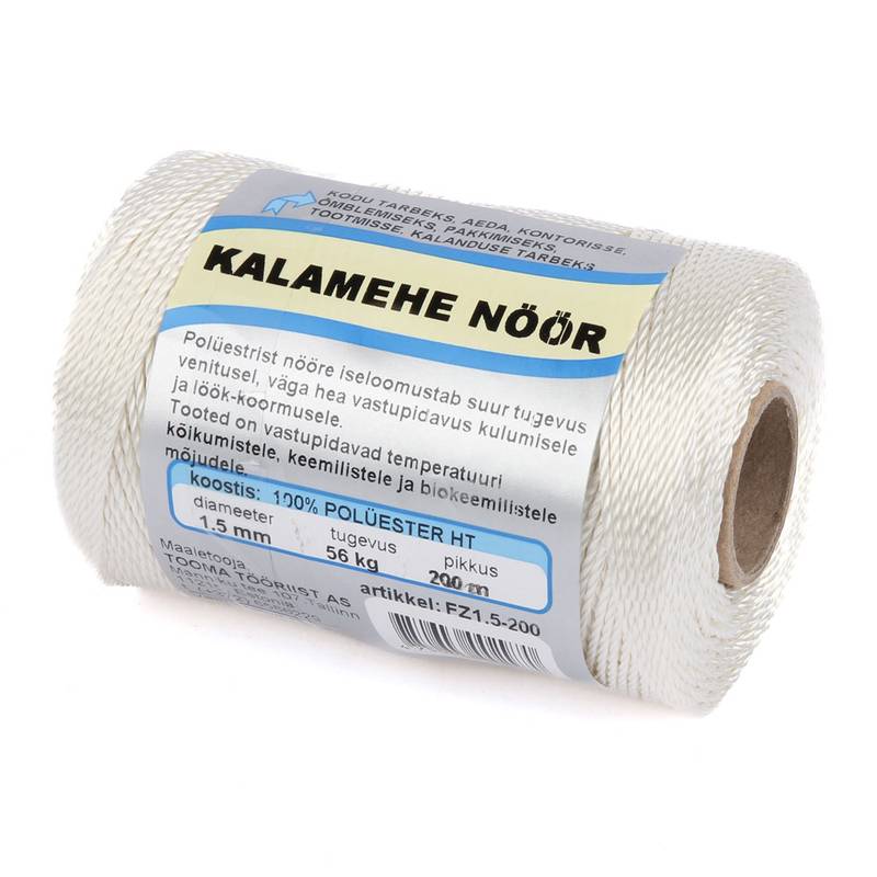 Polyester twisted cord white 1,5mm/200m