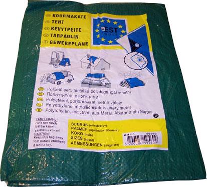 Koormakate 10x15m roheline 70g