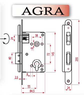 Ukselukk "AGRA" C-43