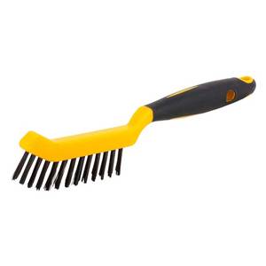 Brake Shoe Cleaning Brush 245/95 straight steel wire 0,30 T23 plastic handle yellow-black / 2 rows